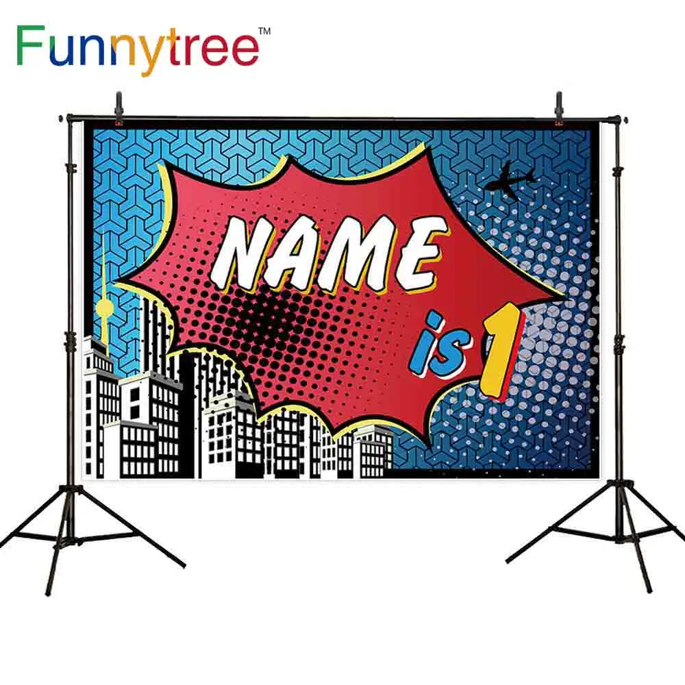 

Funnytree backdrop for photo studio Hero cake smash cartoon birthday party for kids custom photography background photocall
