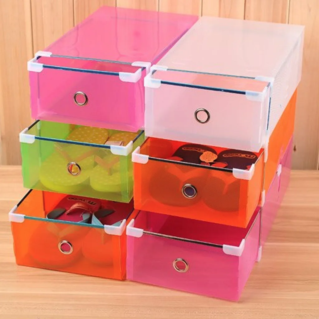 

5Pcs/Set Eco-Friendly Shoe Storage Transparent Plastic Storage Box Shoe Organizer Thickened Drawer Shoe Box Shoes Organizer