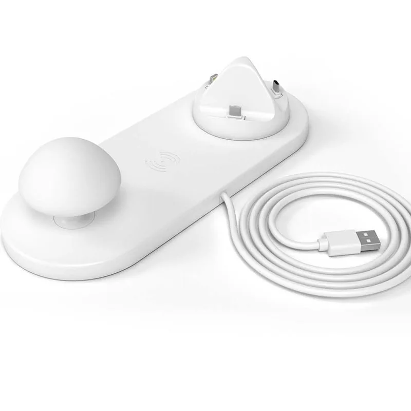 QI Беспроводное зарядное устройство + маленькая настольная лампа док станция для