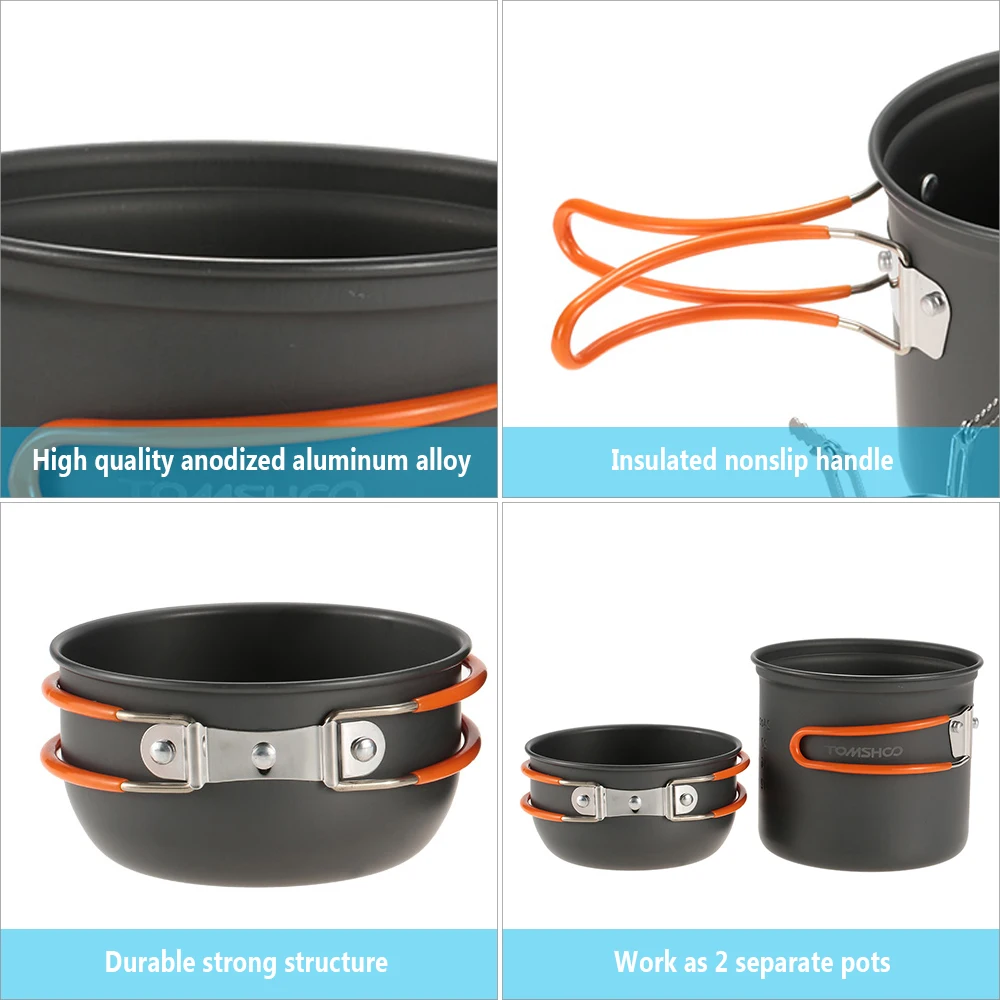 Уличная кухонная посуда TOMSHOO набор кастрюль плита для кемпинга складная пешего