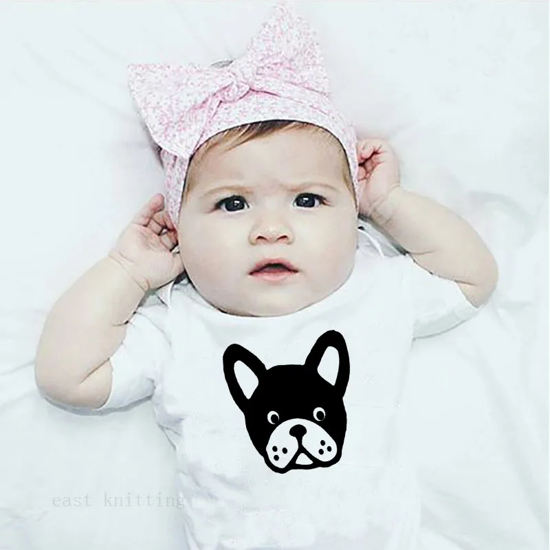 DERMSPE Summer Newborn Baby Boys Girls Cotton Short Sleeve Letter Print Cute Cartoon Outfits Romper Jumpsuit Clothes White | Детская