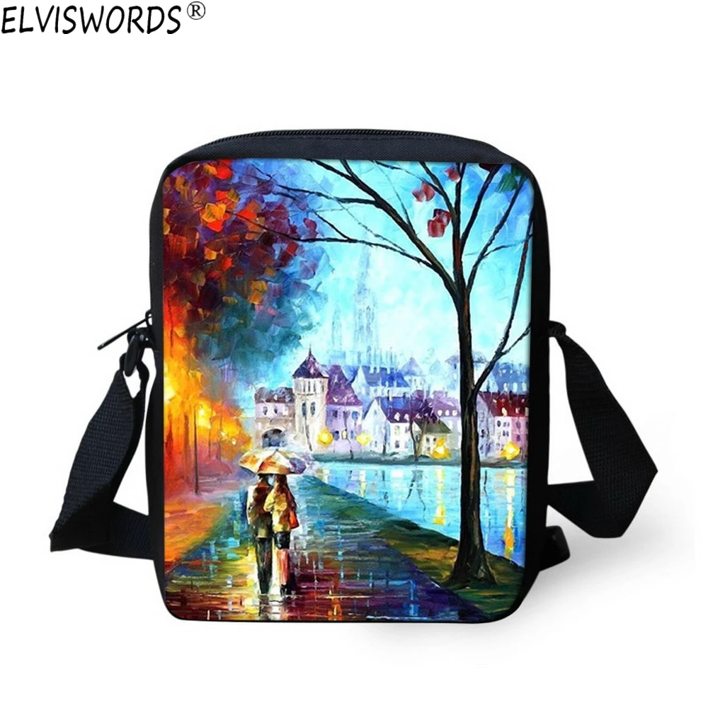 Elviswords пейзаж Школьные ранцы для Обувь девочек дизайнерские книги Сумки высокого
