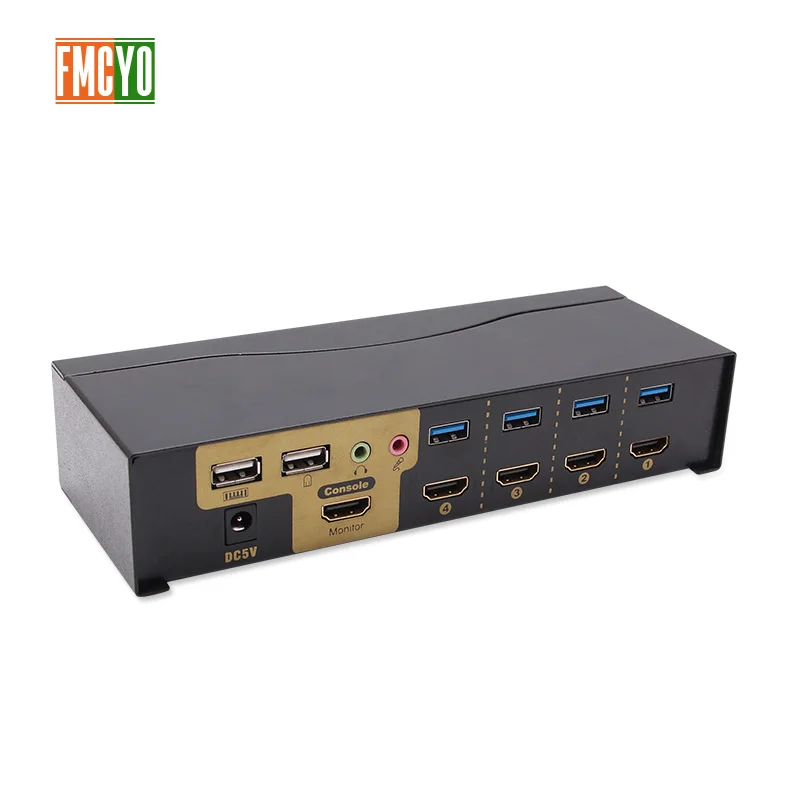 HDMI KVM Switch 4x1 1x4 Port 3 Input 1 Output Splitter HD 4K Resolution Keyboard And Mouse Sharing Device |