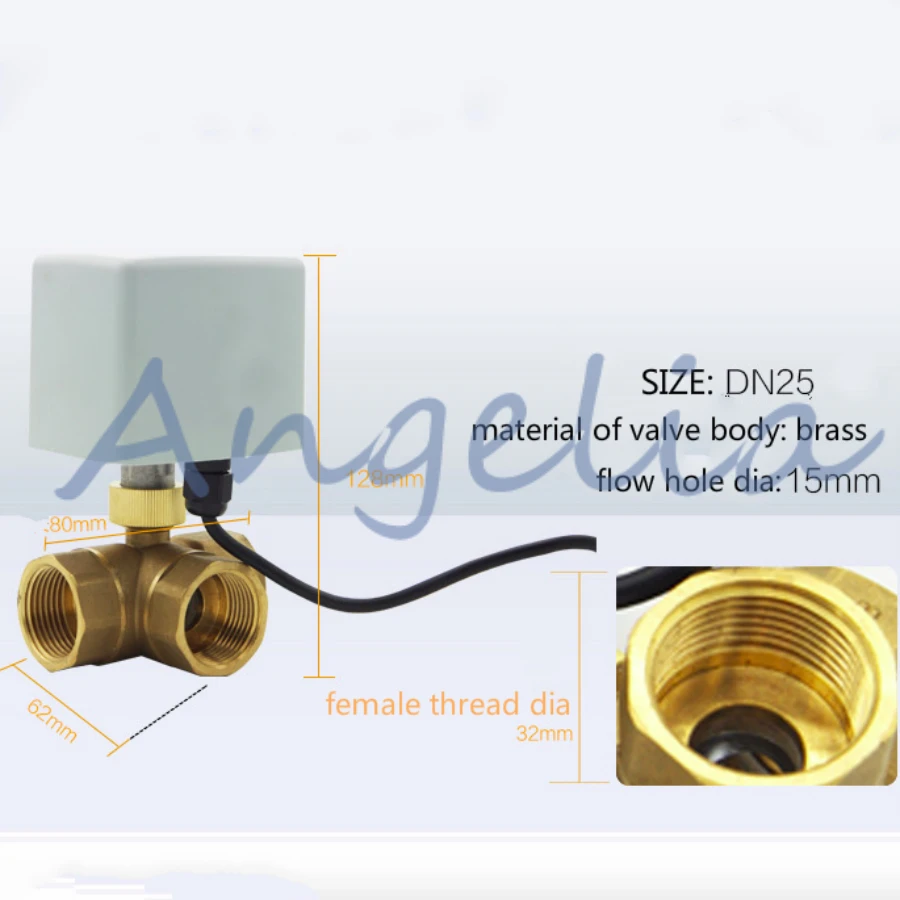 Латунный 3-ходовой трехпроводный Однорычажный шаровой клапан с т/л