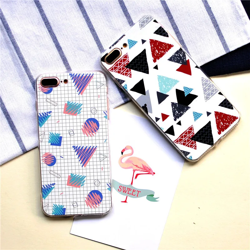 Модный художественный ретро геометрический треугольный чехол для телефона iphone 7