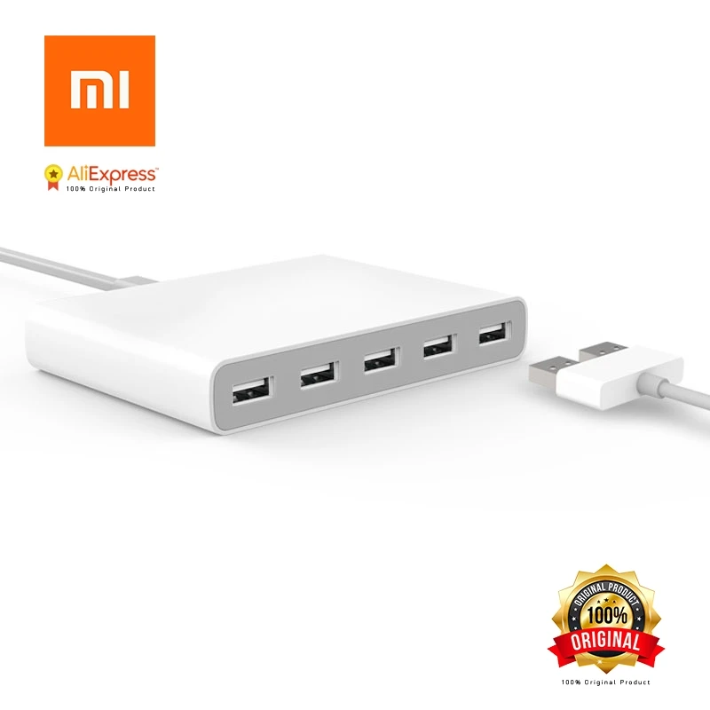 Xiaomi зарядная станция multi порт 5 гнездо USB адаптер QC2.0 быстрой зарядки кабель