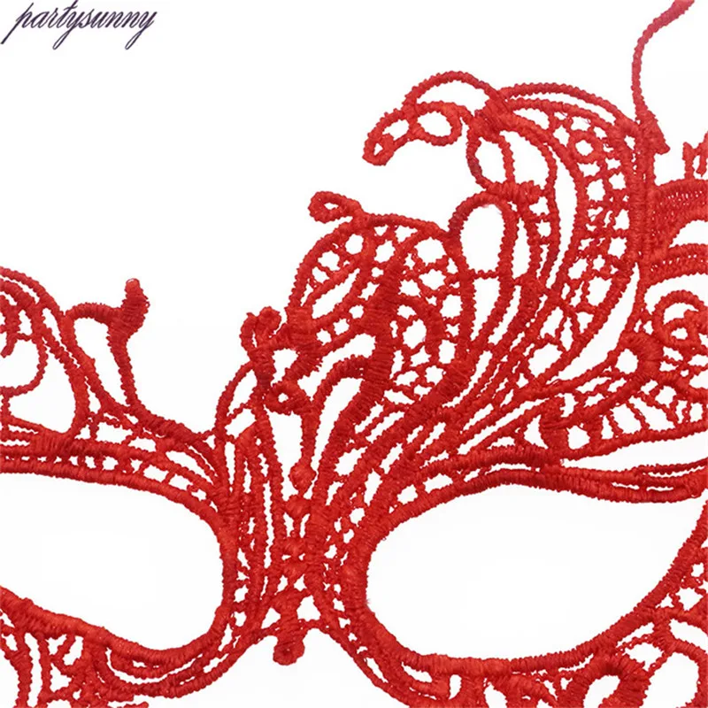 красная Карнавальная кружевная маска сексуальные Маски для выпускного вечера на