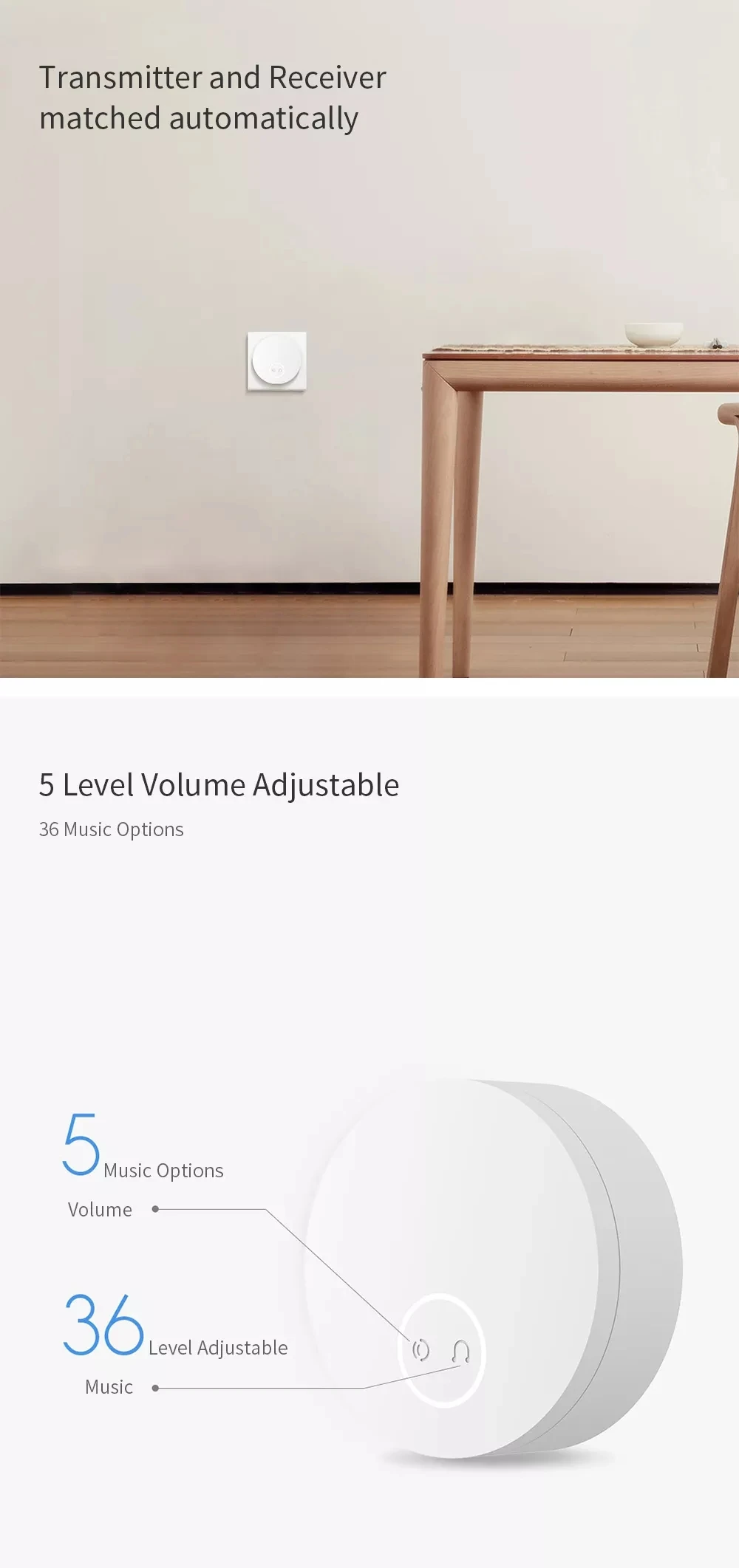 Беспроводной дверной звонок Xiaomi Mijia Linptech Wi-Fi с функцией интеллектуального управления памятью от Mijia 110-240 В переменного тока