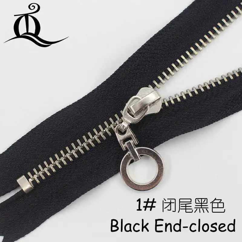 black end-closed Закрытый конец/открытый 15-45 см 5#1 шт белый и черный серебряный Металл молния для Швейные молнии, аксессуары для одежды джинсы молнии DIY Инструменты молния - Цвет: black end-closed