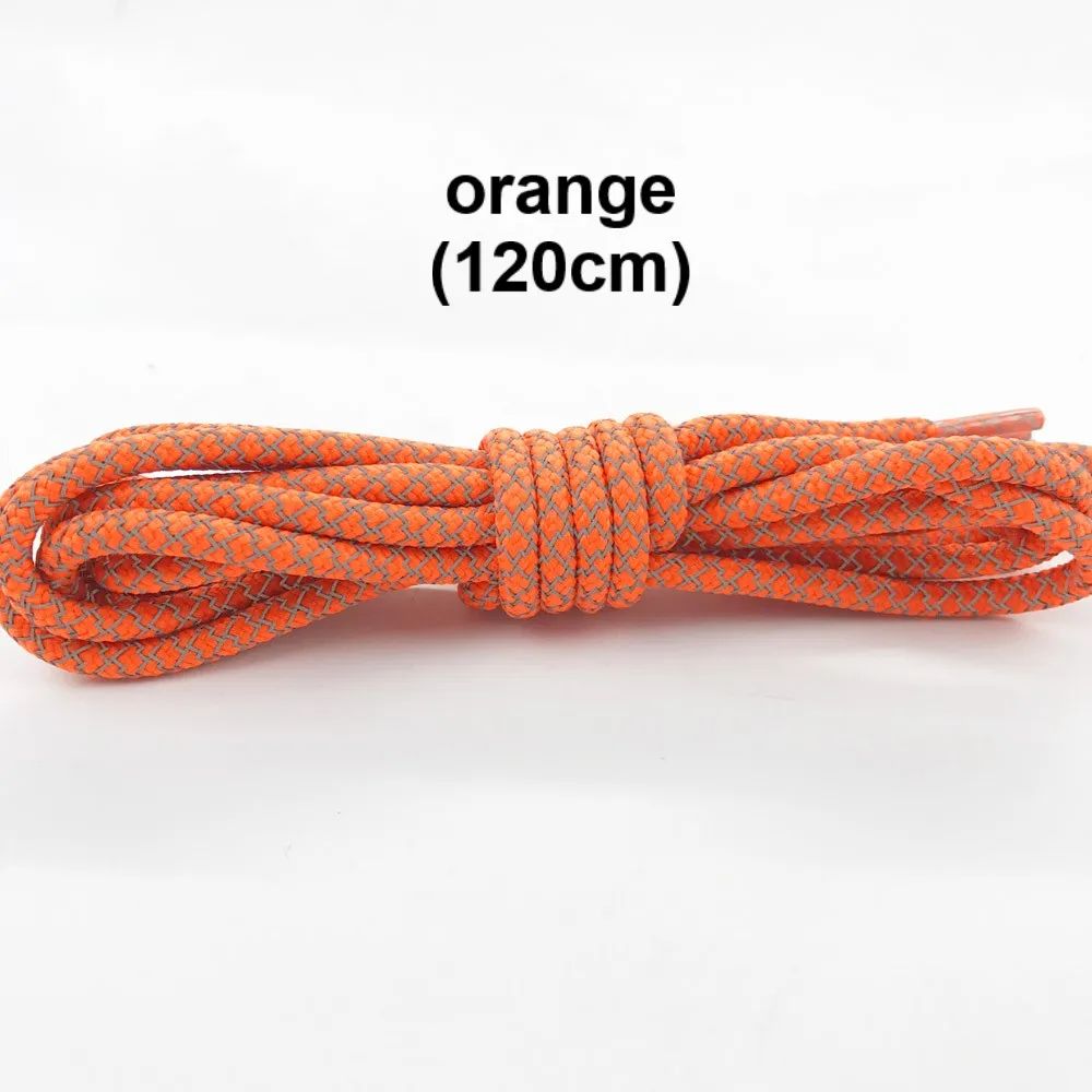 orange 120 см/47,24 дюймов 3м Reflective Runner круглые шнурки для ботинок безопасность видимые шнурки - Цвет: orange