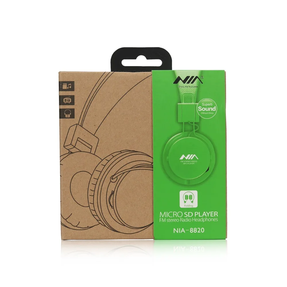 EQ стерео наушники NIA 8820 Оригинал Бесплатная доставка складной Спорт Поддержка TF
