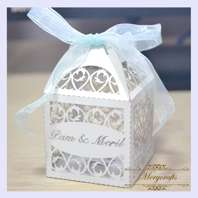 

Birthday candy box party supplies laser cut unique wedding return gift