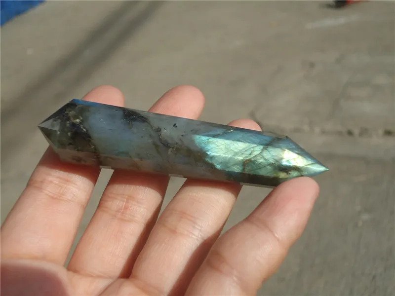 Натуральный лунный камень точка Лабрадорит Кристалл столб Исцеление 88 мм