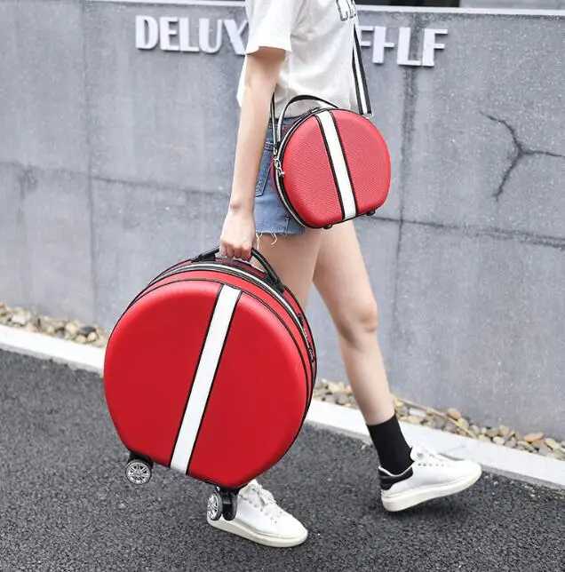 A SET CARRYLOVE 1" дюймов spinner carry on женский милый чемодан кабина девушки Чемодан-тележка сумка с колесами - Цвет: A SET