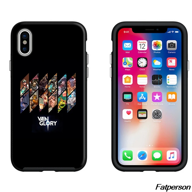 Vainglory для Samsung s9 s8plus S6 S7 Edge черный мягкий силиконовый чехол Apple iPhone 5s 6 s 7 8plus X Coque