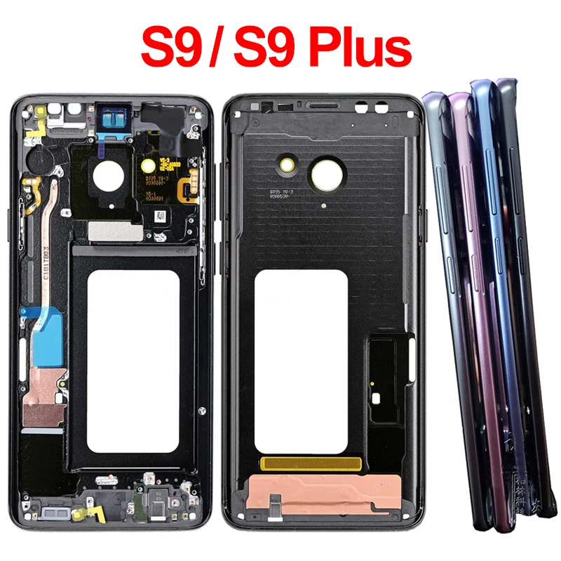 Для Samsung Galaxy S9 G960F + Plus G965F средняя рамка Корпус Передняя корпуса с боковыми