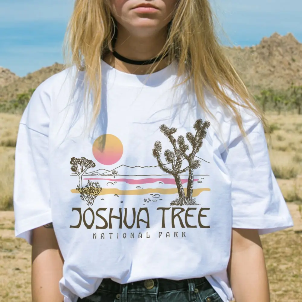 Новые винтажные женские футболки Joshua Tree Графические летние в стиле Харадзюку