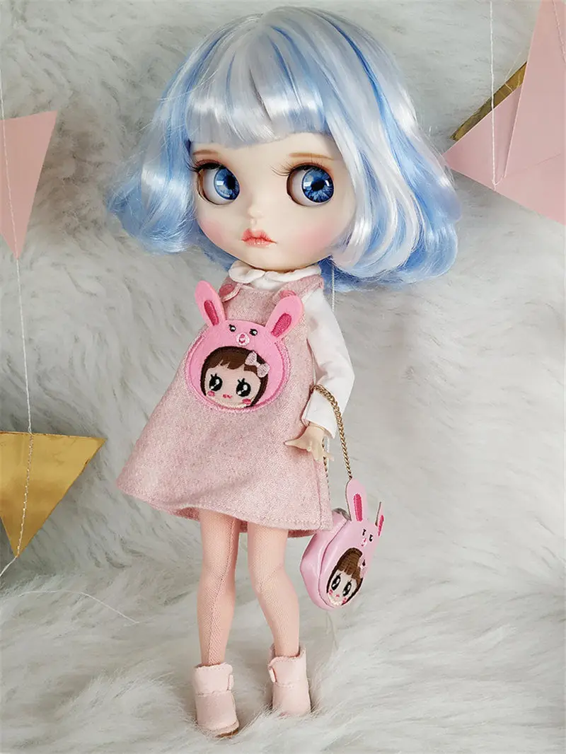 Лучший популярный 1/6 Blyth кукла с голубым и белым цветом короткие волосы подходит для DIY Изменить игрушка BJD для девочек