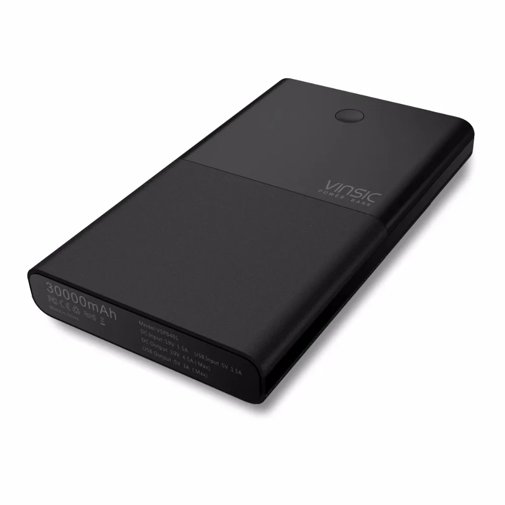 Внешний аккумулятор Vinsic 30000 mAh Блок питания ноутбука 4.5A/19 V DC двойное портативное