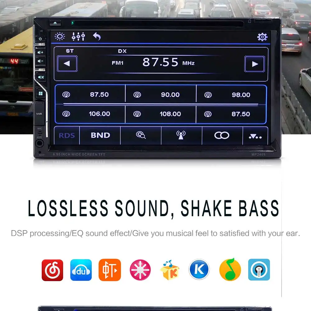 Радио 2Din 7 &quotHD плеер MP5 сенсорный экран цифровой дисплей Bluetooth Мультимедиа FM USB AUX