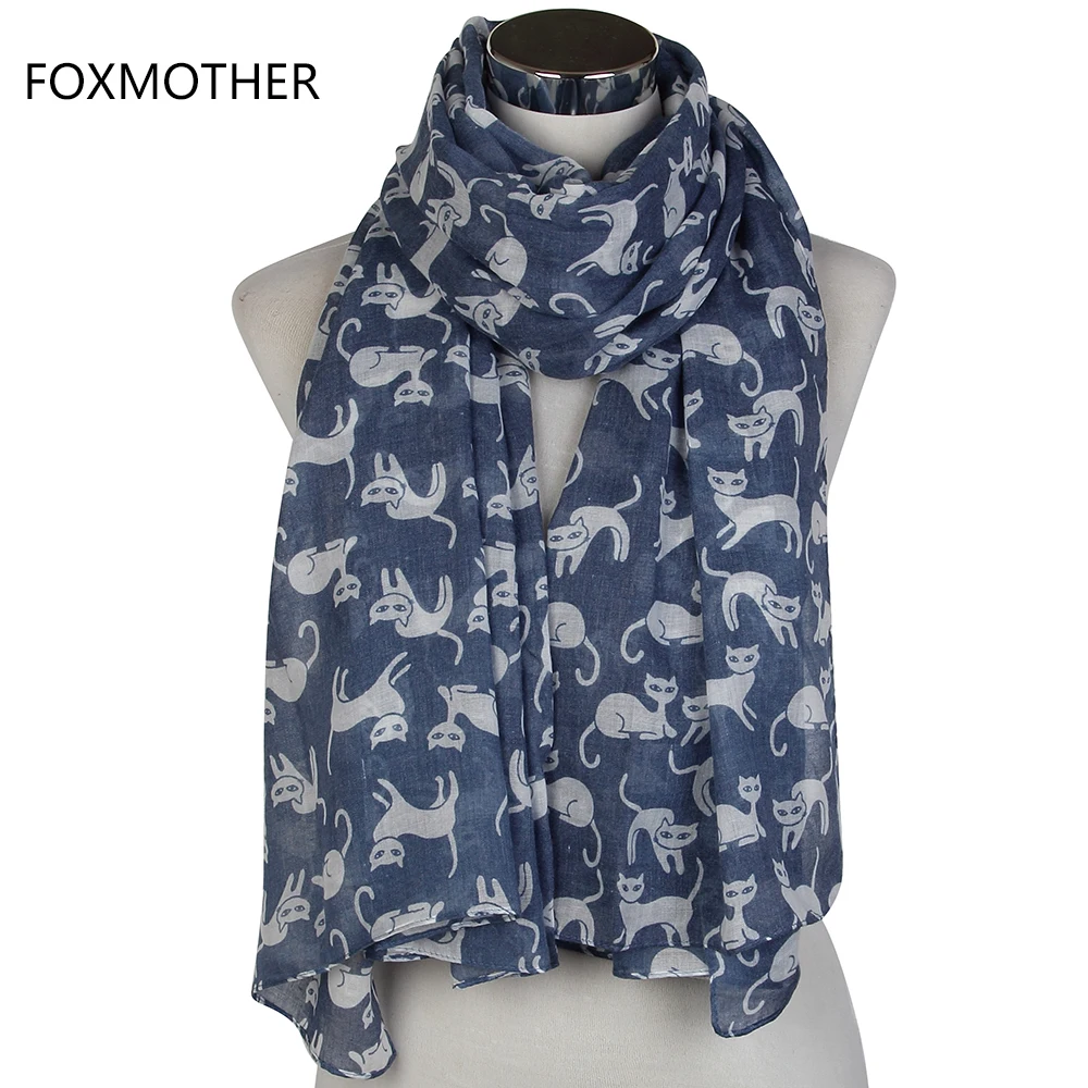 Новый легкий мягкий милый шарф FOXMOTHER серый хаки темно синий длинный для женщин и