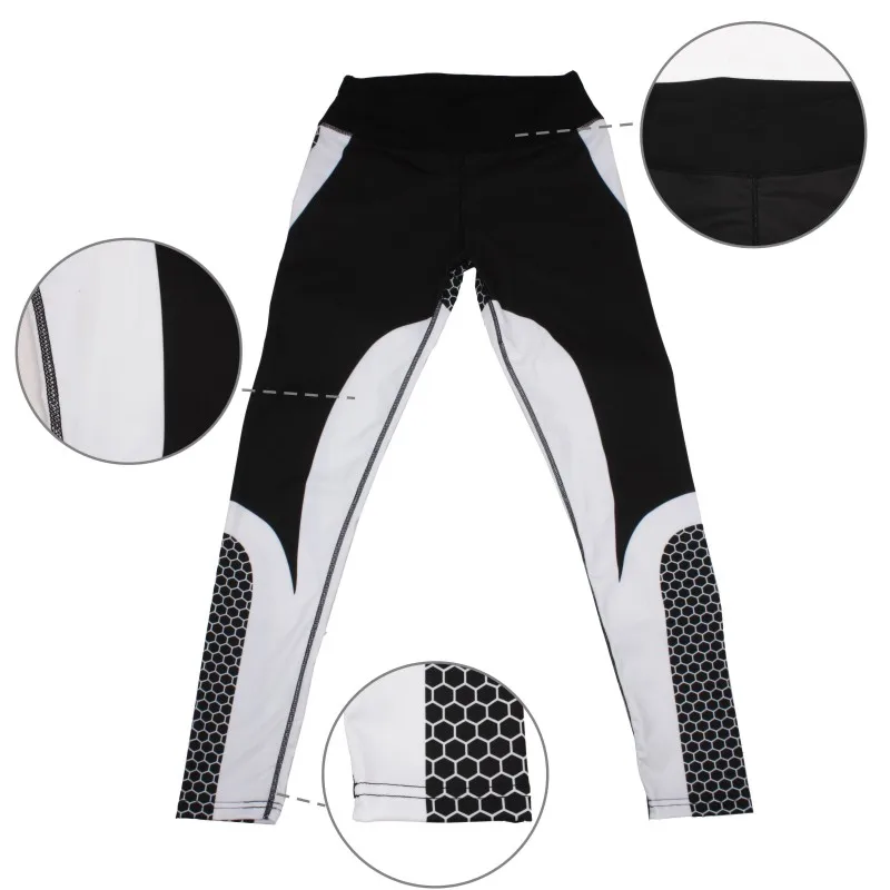 Женские спортивные Леггинсы FDBRO лоскутные облегающие брюки пуш ап с принтом в