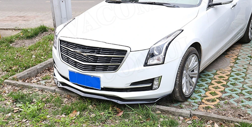 Передний передний спойлер для губ Cadillac ATS- 3 шт./компл. ABS Карбон черная головка бампер подбородок Лопата защита автомобиля Стайлинг