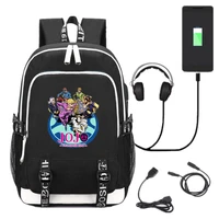 new jojos bizarre adventure golden wind backpack school bags bookbag usb charge interface shoulder travel bag work leisure bag