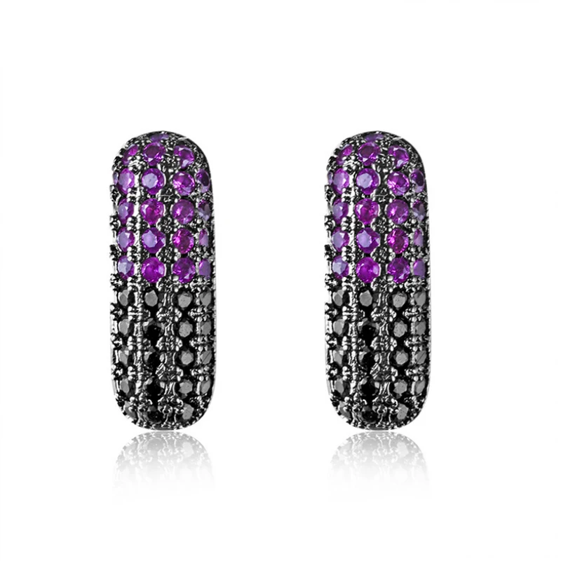 Fashion new Micro setting zircon capsule earrings Creative personality fun black Stud | Украшения и аксессуары