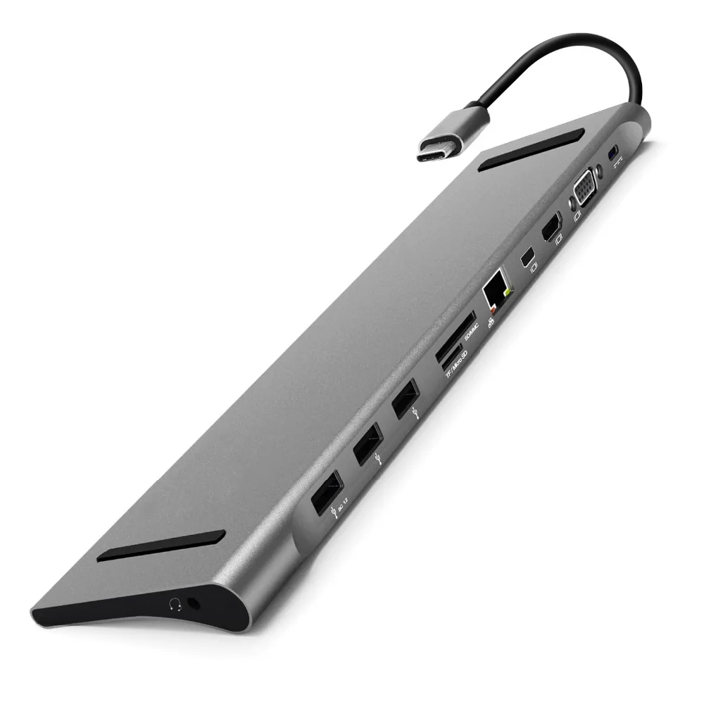 USB C док-станция для MacBook Pro адаптер HDMI/VGA/Mini DP/SD/RJ45/USB/USB-C PD зарядный порт Chromebook Pixel и