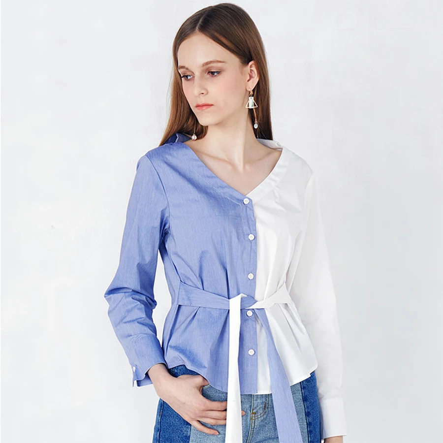 Короткие офисные женские туфли рубашки Blusas Femininas Elegante хлопок для женщин блузки
