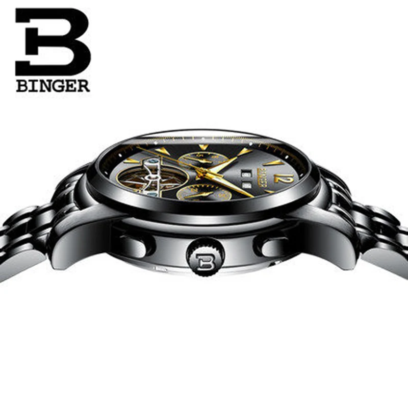 Подлинные роскошные мужские водонепроницаемые автоматические механические