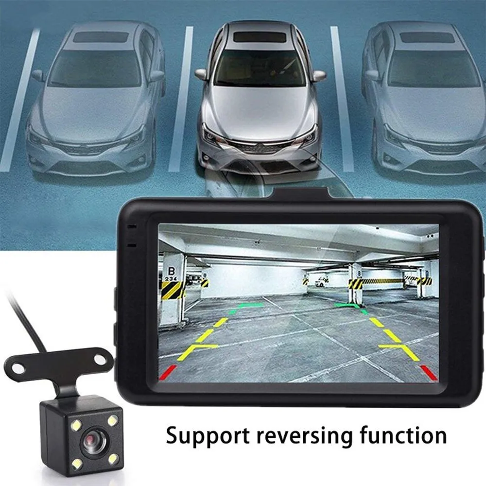 Dash Cam Двойной объектив 3 дюймов Экран T679 Видеорегистраторы для автомобилей HD 1080P Камера приборной панели dvr рекордер Ночное видение авто видео автомобиля зеркало заднего вида