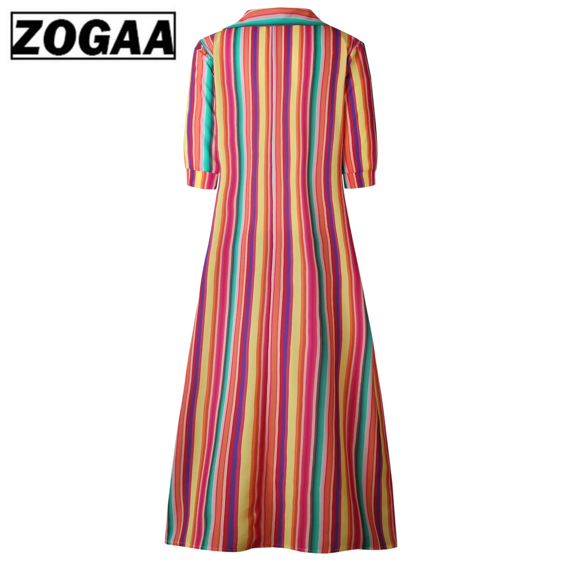 Летнее женское длинное платье рубашка с v образным вырезом элегантное в полоску
