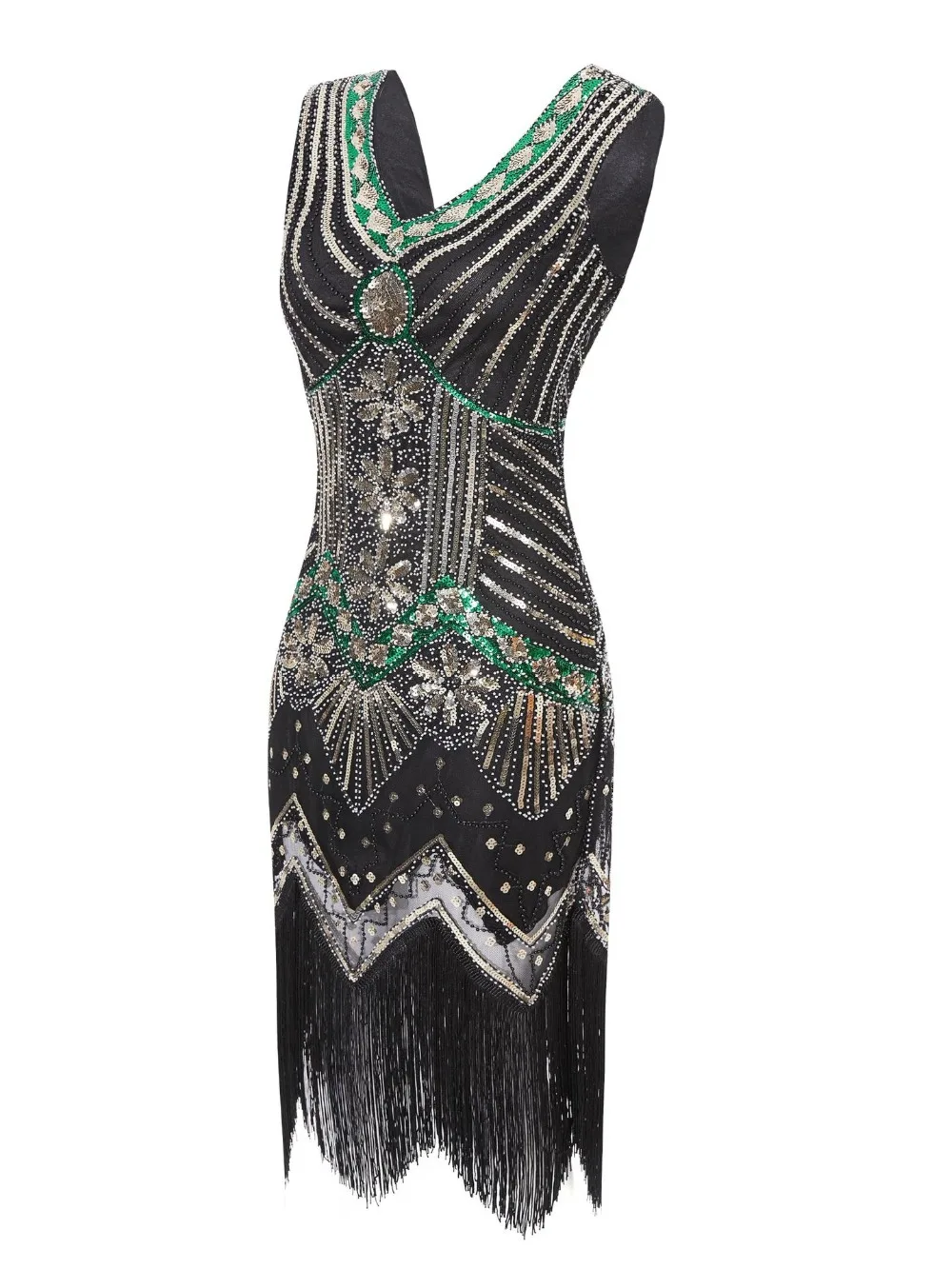 Женское платье для вечеринки, Robe Femme 1920s Great Gatsby, платье миди с блестками и бахромой, летнее платье, Ретро стиль, женское вечернее платье