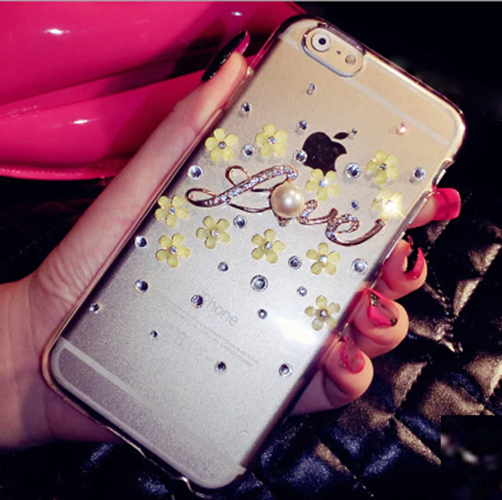 Блеск Кристалл Rhinestone чехол для iPhone 7 Plus TPU + PC акрил DIY уникальный алмаз защитная