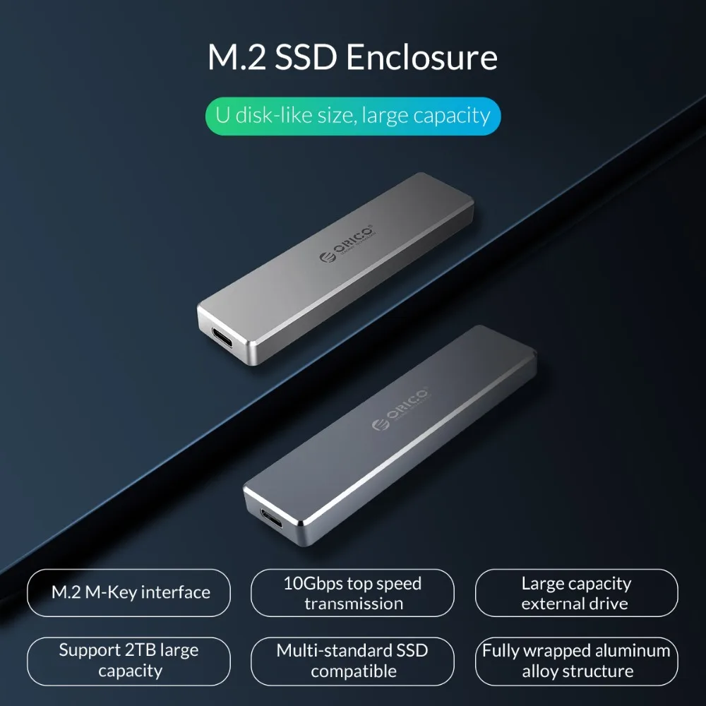Чехол ORICO для SSD футляр M.2 NVME чехол жесткого диска мини зажим открытое хранилище