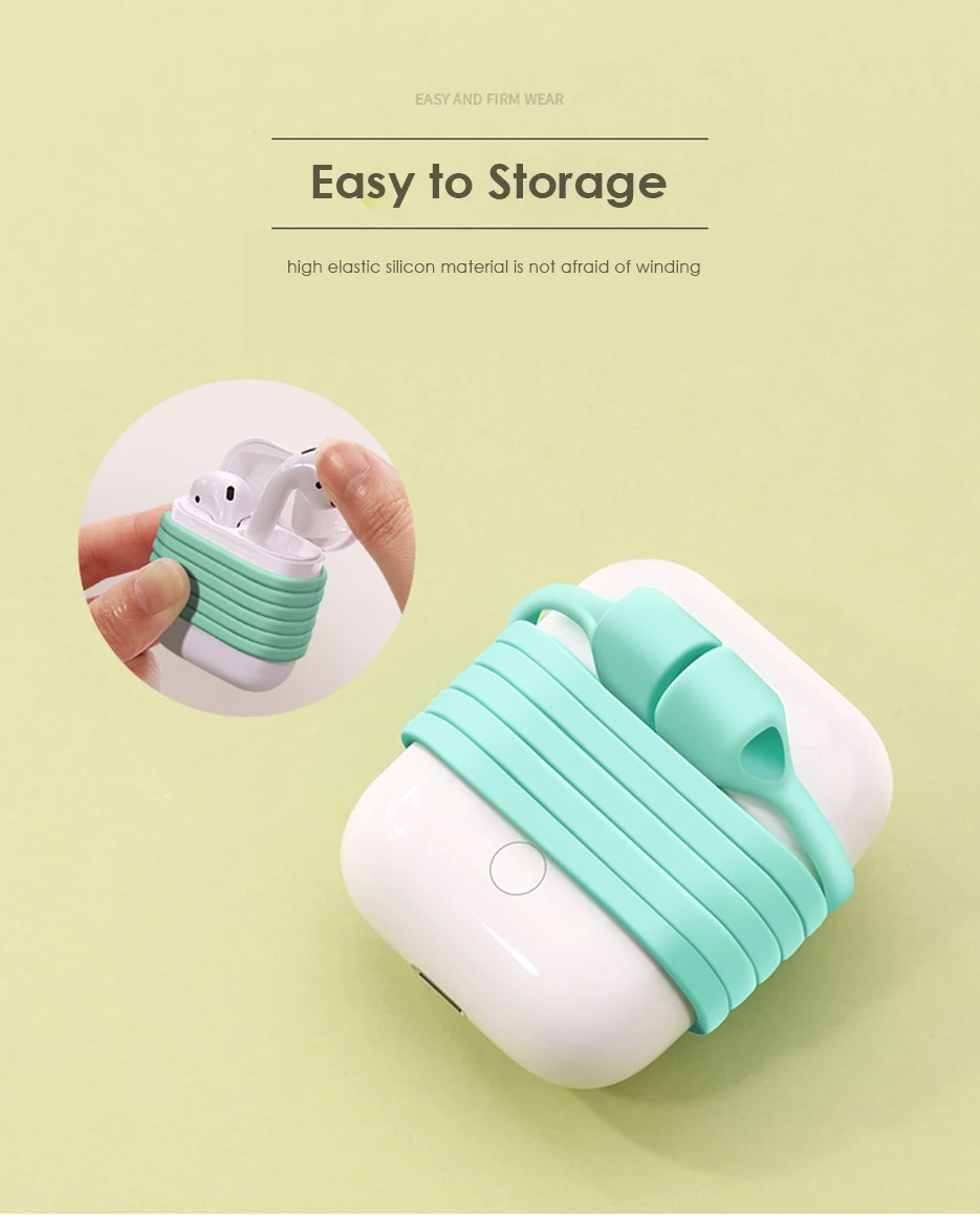Магнитный силиконовый Заушник для Apple Airpods 2 анти-потеря веревки Защитный Мягкий многоцветный шнур беспроводной наушник