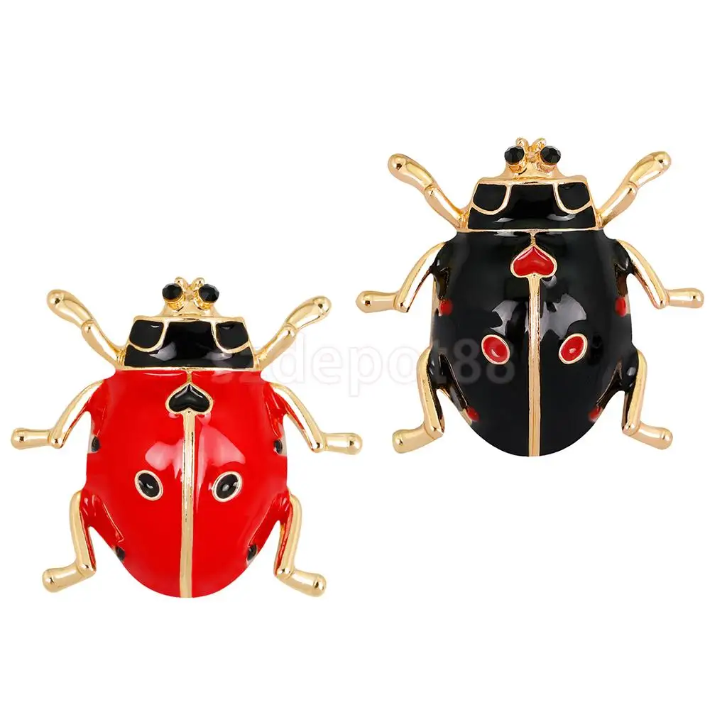 2 шт. эмалированная Божья коровка божья насекомое брошь булавки для женщин и
