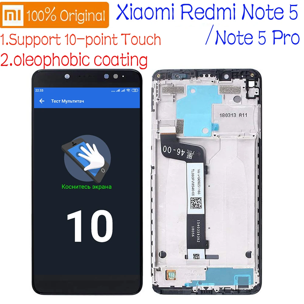 Оригинальный ЖК дисплей Xiaomi Redmi 5 Plus сенсорный экран дигитайзер в сборе датчик с