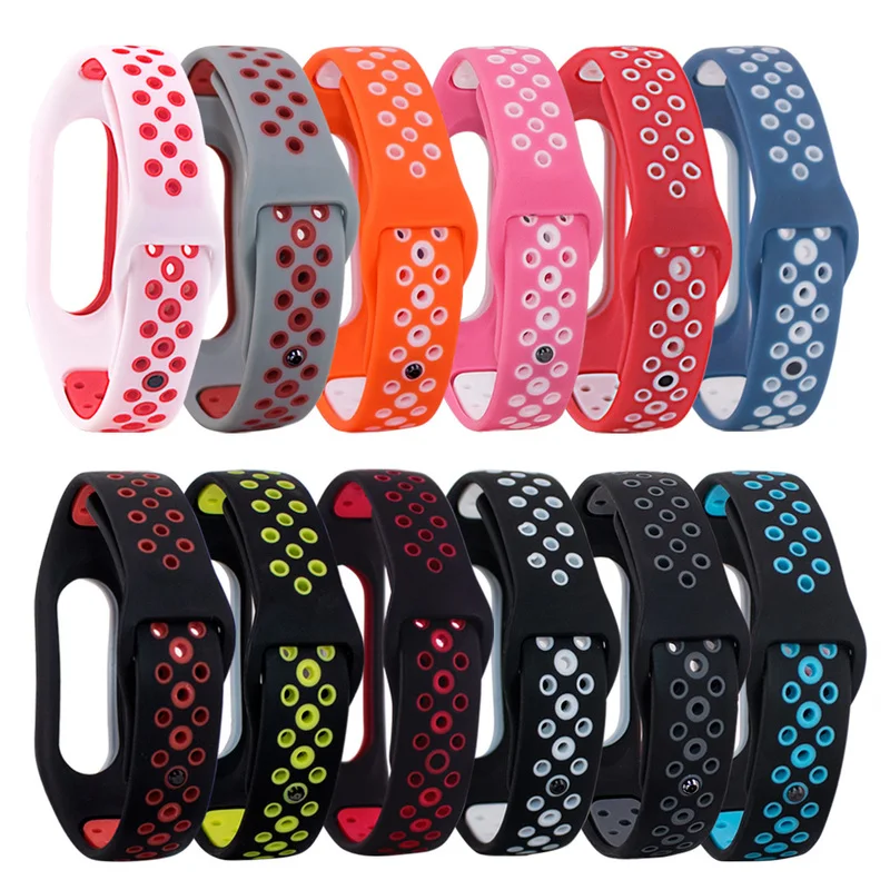 Новый двухцветный Ремешок из ТПУ на запястье для Xiaomi Mi Band 2 сменный силиконовый