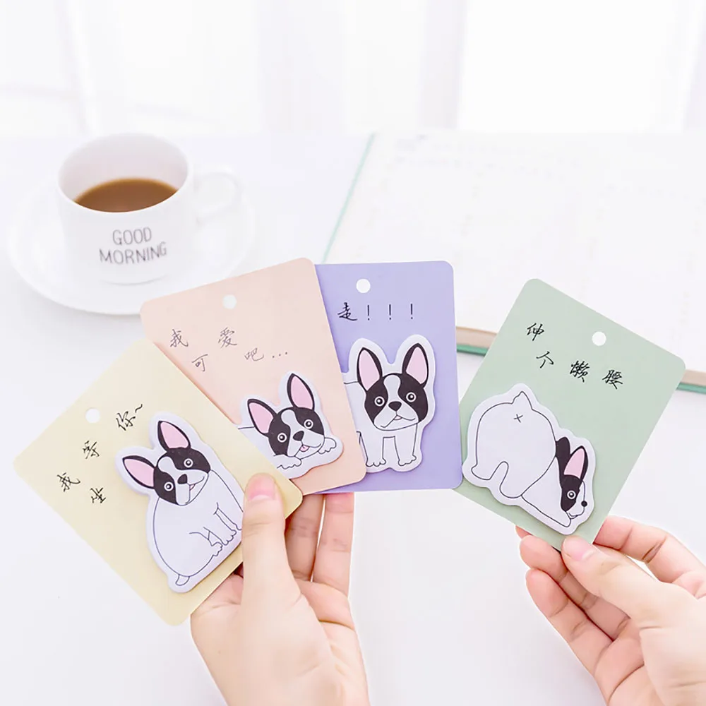 2 шт kawaii Мультяшные собаки блокноты милые Липкие заметки План наклейки сообщения