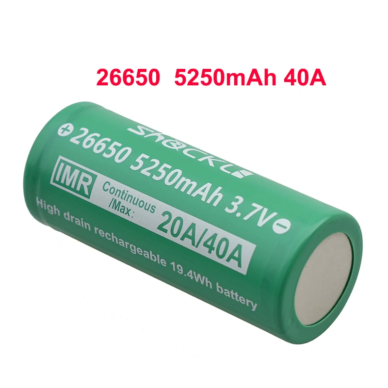 Shockli 26650 5250mAh 3,7 v литий-ионная аккумуляторная батарея 30A 40A 26650 литиевая батарея для фонариков высокой мощности