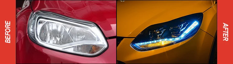 АКД стайлинга автомобилей для Ford Focus 3 светодиодный фары 2012 новая светодиодная фара для Focus LED DRL Bi Xenon объектив высокого ближнего парковка Туман лампа