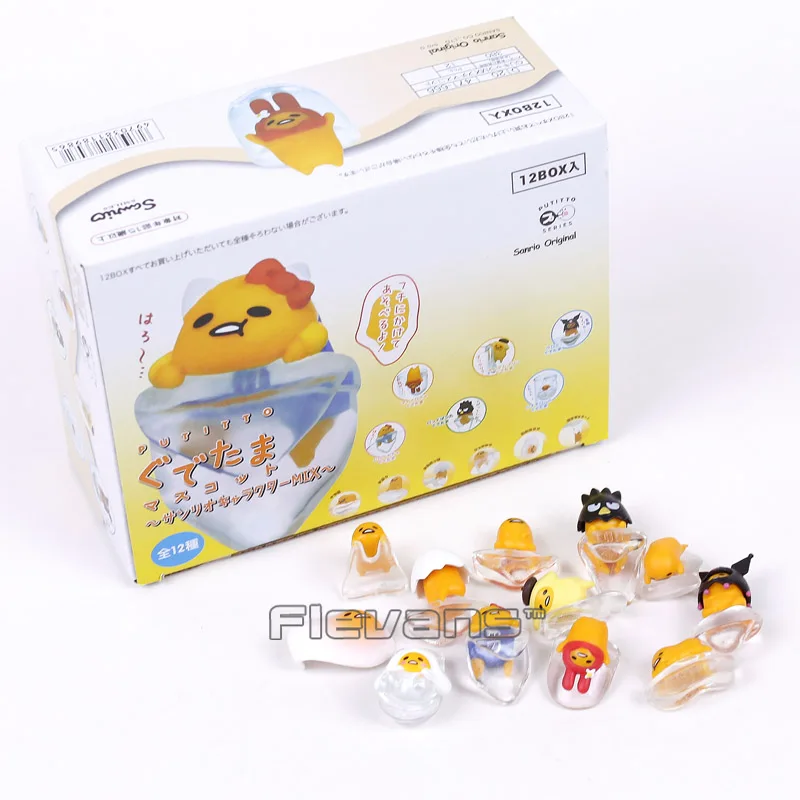 boxed Милый яйцо Гудетама PUTITTO серии мини ПВХ Фигурки Коллекционная модель игрушки куклы 12 шт./компл - Цвет: boxed