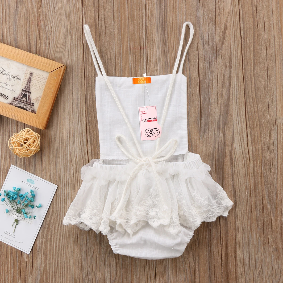 Лето 2018 новое милое детское боди для новорожденных девочек Кружевное с цветочным