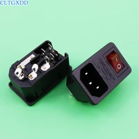 new high quality red light power rocker switch fused iec 320 c14 inlet power socket fuse switch connector plug 10a 250v b2c