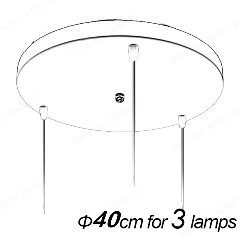 Round 40cm 3 lamps Подвесной светильник аксессуар 3 лампы Длинные круглые потолочные навесы для подвесных светильников Подвесная лампа DIY - Цвет корпуса: Round 40cm 3 lamps