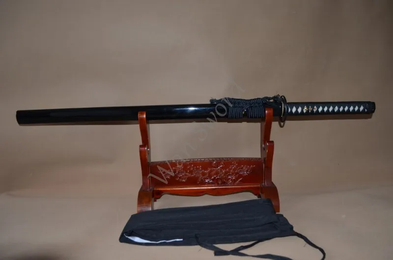 

clay tempered 1095 steel straight blade battle ready ninja katana sword sharpend full tang