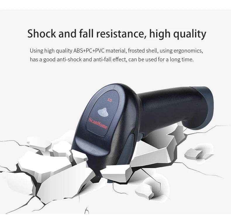 Беспроводной сканер штрих-кода, сканер, лазерный, USB/RS232, беспроводной, ручной, штрих-код, 433 Гц, база, беспроводной зарядный SH-5000-1D